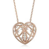 925 Ayar Gümüş Bombeli Kalp Kadın Gümüş Kolye thumbnail 1