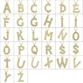 925 Ayar Gümüş Gold V Harfi Kadın Gümüş Kolye thumbnail 2