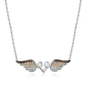 925 Ayar Gümüş Kanatlı Kalp Kadın Gümüş Kolye thumbnail 1