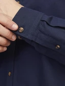 JJESUMMER LINEN BLEND SHIRT LS SN Navy Navy M - 7