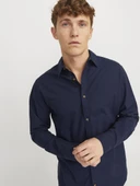 JJESUMMER LINEN BLEND SHIRT LS SN Navy Navy M - 6