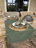 Haki Yeşil Özel Sınıf Keten, Organik, %100 Pamuklu, Servis Örtüsü - Runner - 1