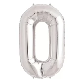 0 Rakam Folyo Balon Gümüş  40 İnç - 1