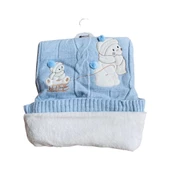 Recos Ayı Desenli Welsoftlu Şapkalı Bebek Battaniyesi - 4