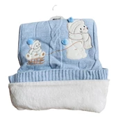 Recos Ayı Desenli Welsoftlu Şapkalı Bebek Battaniyesi - 2