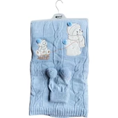 Recos Ayı Desenli Welsoftlu Şapkalı Bebek Battaniyesi - 1