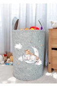 Unisex Fil Zürafa Desenli Bebek Çocuk Odası Düzenleyici Saklama Kutusu Oyuncak Kirli Sepeti 50X40 CM - 1