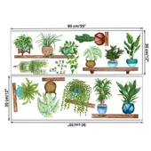 Raflı Saksılı Çiçek Tasarımlı Yapışkanlı Sticker MC-480B - 2