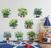 Saksılı Çiçek Tasarımlı 8li Sticker MC-480A thumbnail 4