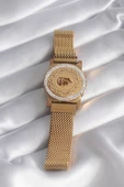316L Çelik Gold Renk Mıknatıslı Hasır Zirkon Taşlı Çeyrek Altın Model Kadın Bileklik - TJ-BB5820 thumbnail 2