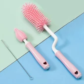 Çocuk Bebek Bakım Seti Termo Çantası Mama Tabağı Silikon Biberon Temizleme Fırçası - 4