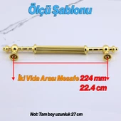 Kader Gold Metal Kulp 224 mm- 22.4 cm Mobilya Çekmece Mutfak Dolabı Dolap Kulpları Kulbu Kulpu Altın thumbnail 2