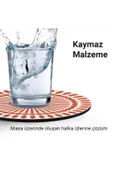 Valerine Life Yıkanabilir Kaymaz Ofis Çay ve Kahve Fincan Bardak Altlığı 10x10cm 6 Adet Model No.502 - 5