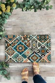 Valerine Life Mozaik Desenli Hoş Geldiniz Kapı Önü Paspası 45x70cm thumbnail 1