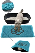 MatGo Pati Kedi Kumu Matı Çift Katlı Sıvı Geçirmez Kaymaz Elekli Yıkanabilir Kedi Tuvaleti Paspası 40x60cm - 1
