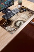 SonicTouch UltraGrand Gezginci Kaşif Gamer Oyuncu Xxl Kahverengi Klavye Mouse Pad 40x90Cm - 3