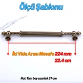 Kader Bronz Metal Kulp 224 mm- 22.4 cm Mobilya Çekmece Mutfak Dolabı Dolap Kulpları Kulbu Kulpu - 2