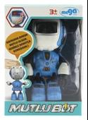 Dekoratif Sesli Işıklı Mini Sevimli Mavi Robot - 2