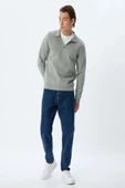 Koton Yarım Fermuarlı Yaka Sweatshirt Uzun Kollu Şardonlu Pamuk Karışımlı - 1