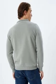 Koton Yarım Fermuarlı Yaka Sweatshirt Uzun Kollu Şardonlu Pamuk Karışımlı - 4