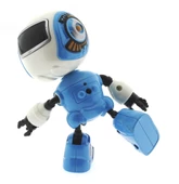 Dekoratif Sesli Işıklı Mini Sevimli Mavi Robot - 3