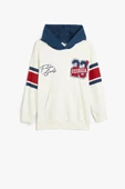 Koton Erkek Çocuk Kapşonlu Sweatshirt Uzun Kollu Kolej Baskılı Pamuklu - 1