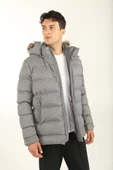 Brango  Erkek Kapüşonlu Kürklü Mont - 5