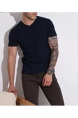 Brango  Erkek V Yaka Lacivert Bady T-shirt - 1