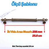 Kader Bronz Metal Kulp 256 mm- 25.6 cm Mobilya Çekmece Mutfak Dolabı Dolap Kulpları Kulbu Kulpu - 2