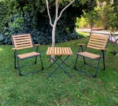 Mandella Metal İskeletli Ahşap Piknik / Bahçe Bistro Set (2 Sandalye + 1 Sehpa) - 5