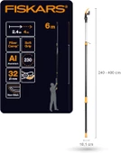 Fiskars UPX86 1023624 Teleskopik Testeresiz Yüksek Dal Budama Makası - 2