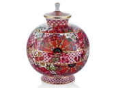 Lilyum Desen Porselen Tombul Küp Vazo Large 5,5l 26cm - 1