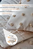 Evlen Home Collection Pamuklu Emmy Yatak Örtüsü Seti Tek Kişilik Günlük Boho Çift Taraflı 2 Parça Dolgulu Tufting - 3