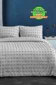 Evlen Home Collection Pamuklu Emmy Yatak Örtüsü Seti Tek Kişilik Günlük Boho Çift Taraflı 2 Parça Dolgulu Tufting - 10