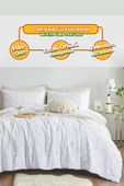 Evlen Home Collection Pamuklu Emmy Yatak Örtüsü Seti Tek Kişilik Günlük Boho Çift Taraflı 2 Parça Dolgulu Tufting - 9