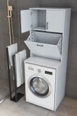 Makbulce Yasemin Kirli Çamaşır Sepetli Çamaşır Makinesi Dolabı - 1