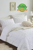 Evlen Home Collection Pamuklu Emmy Yatak Örtüsü Seti Tek Kişilik Günlük Boho Çift Taraflı 2 Parça Dolgulu Tufting - 6