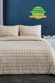 Evlen Home Collection Pamuklu Emmy Yatak Örtüsü Seti Tek Kişilik Günlük Boho Çift Taraflı 2 Parça Dolgulu Tufting - 1