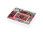 Lilyum Desen Porselen Dikdörtgen Tepsi 20x16cm - 1