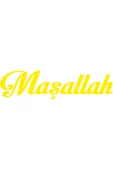 Maşallah Yazısı Oto özel yeni sticker Sarı 24*4 Cm - 1