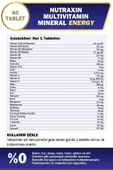 Nutraxin Multivitamin Mineral Energy 60 Tablet 8680512633181 thumbnail 2