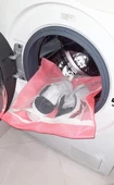 Pembe Fermuarlı - Hassas Çamaşır Terlik  Ayakkabı Yıkama Filesi Büyük Boy - 1