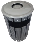 Safirkom Kompozit (Ahşap+Plastik) Yuvarlak Çöp Kovası Pencereli SÇ 15 P Antrasit (50 Lt.) - 1