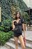 5'li İçeride&Dışarıda Fırfırlı Siyah Pijama Takım - 4