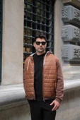 Kapitone Cepli Kapişonlu Fermuarlı Kahve Sweatshirt - 3