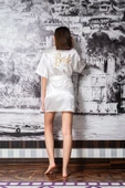 Saten Gold Bride Nakışlı Gelin Sabahlığı - 1