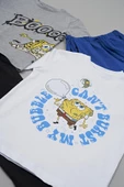 4'lü Sünger Bob Baskılı Tshirt Şort Pantolon Takım - 4