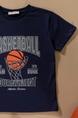 Basketboll Baskılı Lacivert Tshirt Şort Takım - 2