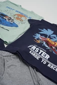 4'lü Hot Wheels Baskılı Tshirt Şort Pantolon Takım thumbnail 4