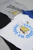 4'lü Sünger Bob Baskılı Tshirt Şort Pantolon Takım - 5